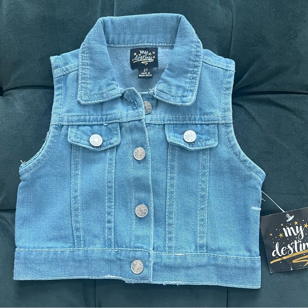 Sleeveless jean jacket toddler